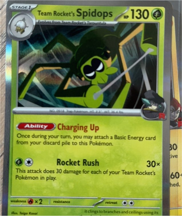 2025 Pokémon TCG Scarlet & Violet Destined Rivals #20 Team Rocket's Spidops — front