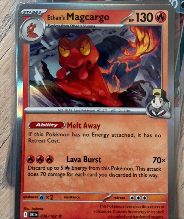 2025 Pokémon TCG Destined Rivals #036 Ethan's Magcargo — front