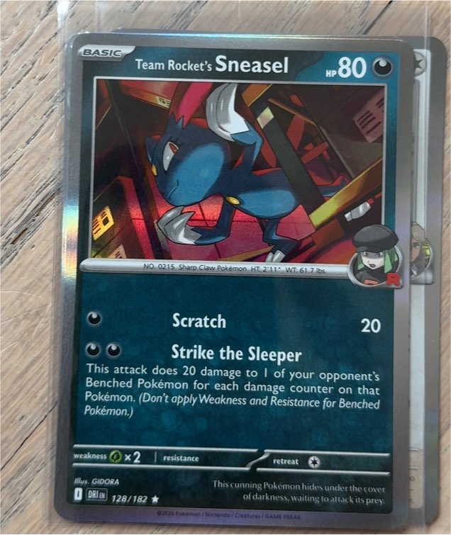 2025 Pokémon Scarlet & Violet Destined Rivals #128 Team Rocket's Sneasel — front
