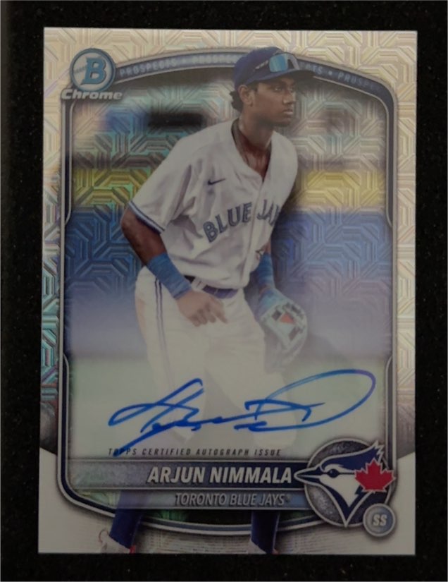 2025 Bowman Chrome #BMA-AN Arjun Nimmala — front