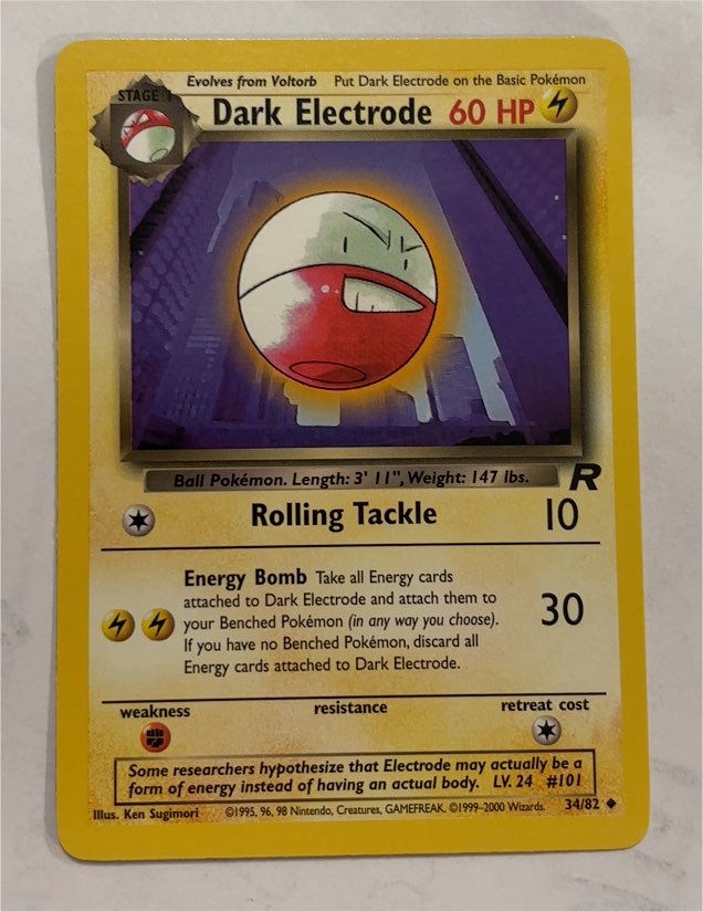 2000 Pokémon Team Rocket #34 Dark Electrode — front
