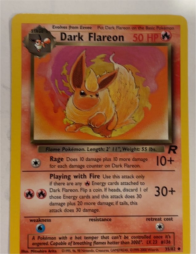 2000 Team Rocket #35 Dark Flareon — front