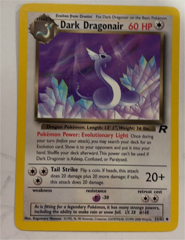 2000 Team Rocket #33 Dark Dragonair — front