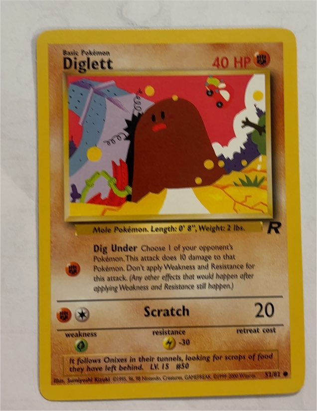 2000 Team Rocket #52 Diglett — front