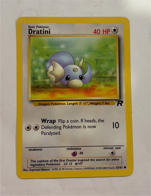 1999 Pokémon Team Rocket 53/82 Dratini — front