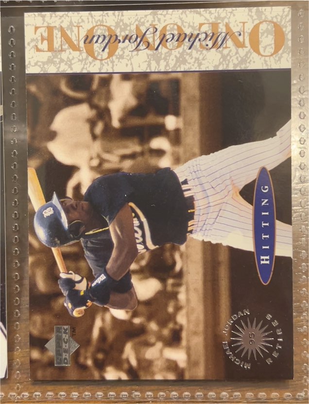 1995 Upper Deck Minor League #3 Michael Jordan One On One Hitting — front