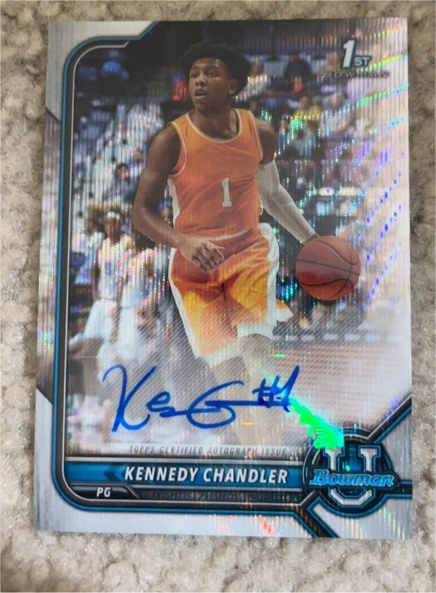 2021-22 Bowman University Chrome Prospect Autographs #BCPA-KC Kennedy Chandler — front
