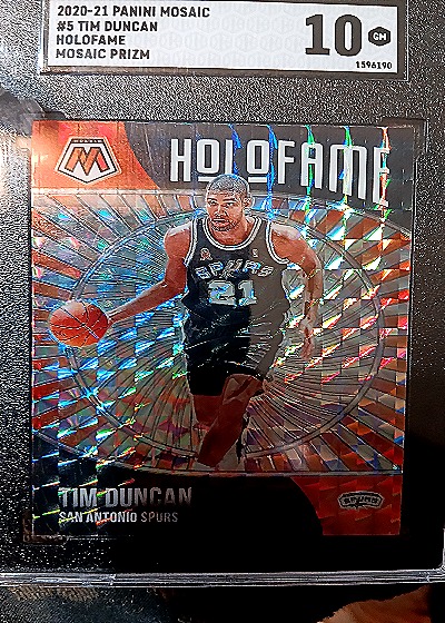 2020-21 Panini Mosaic #5 Tim Duncan HoloFame Mosaic Prizm — front
