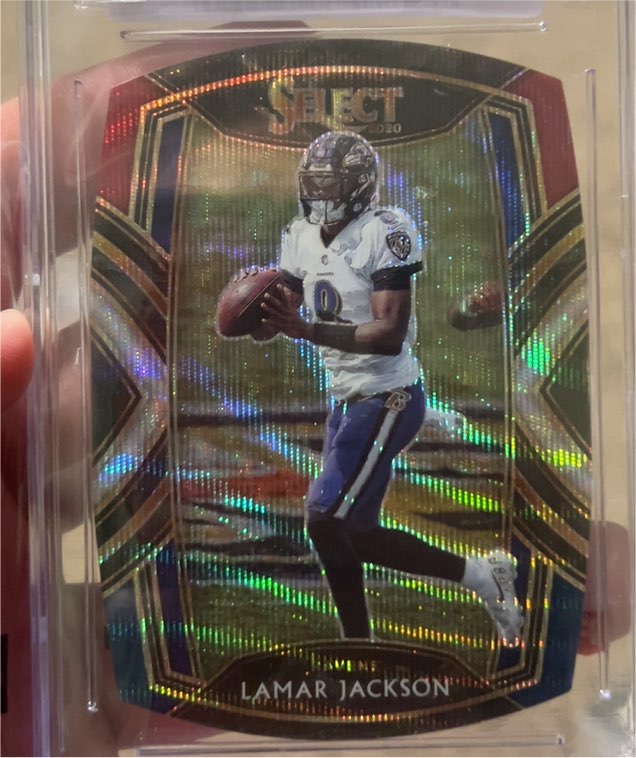 2020 Panini Select Football Lamar Jackson Club Level Die Cut Prizm — front