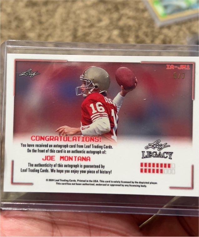 2021 Leaf Legacy IA-JM1 Joe Montana — front