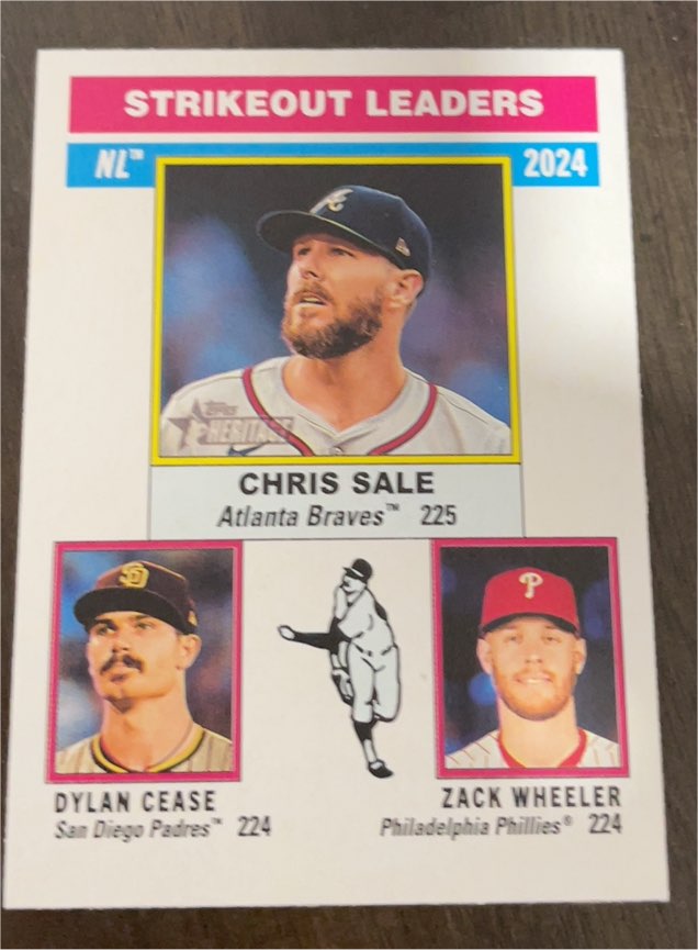 2025 Topps Heritage #203 NL Strikeout Leaders Chris Sale — front