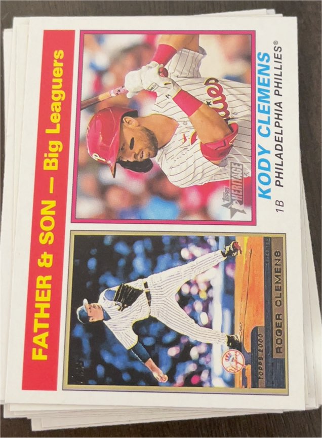 2025 Topps Heritage #67 Kody Clemens / Roger Clemens — front