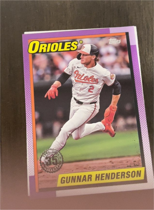 2025 Topps Series 1 1990 Topps 35th Anniversary #T90-32 Gunnar Henderson — front