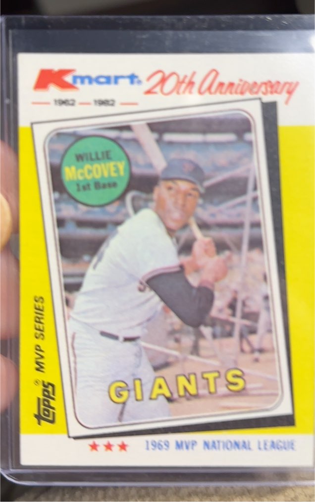 1982 Topps Kmart 20th Anniversary #16 Willie McCovey — front