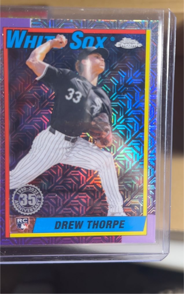2025 Topps Series 1 1990 Topps Chrome 35th Anniversary RC #T90C-20 Drew Thorpe — front