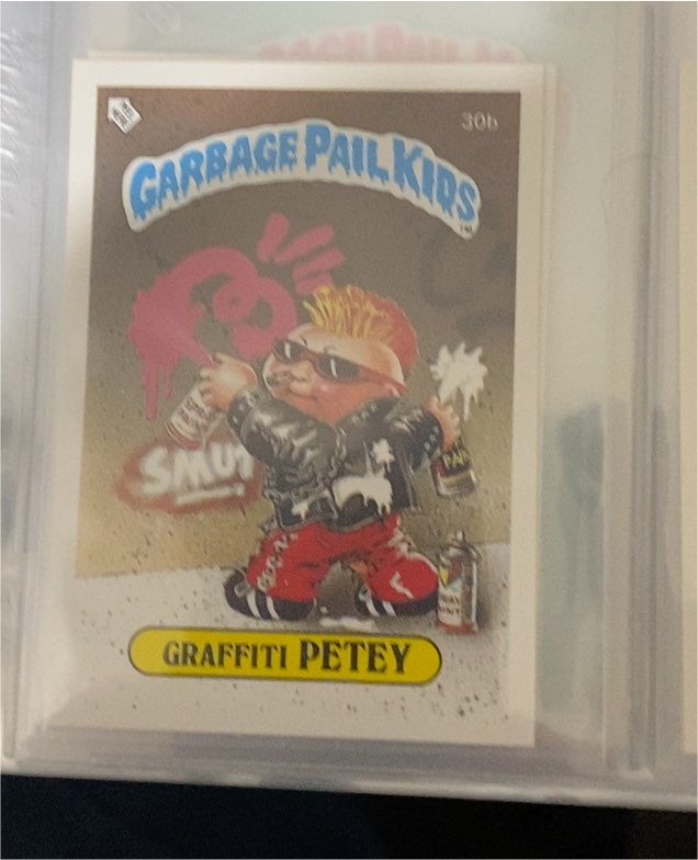 1985 Topps Garbage Pail Kids #30b Graffiti Petey — front