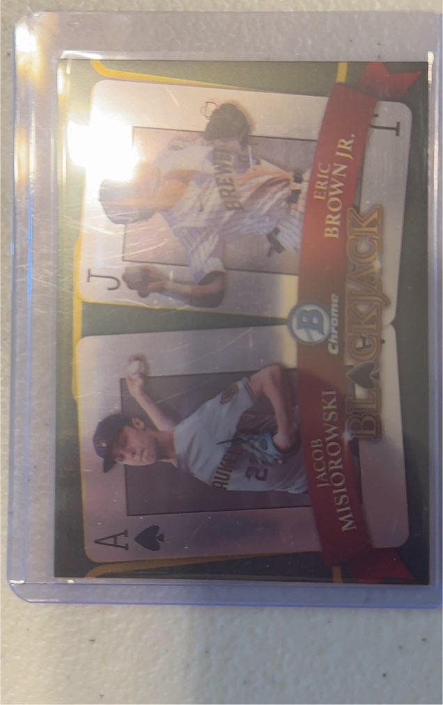 2022 Bowman Chrome Draft Blackjack #BJ-4 Jacob Misiorowski / Eric Brown Jr. — front