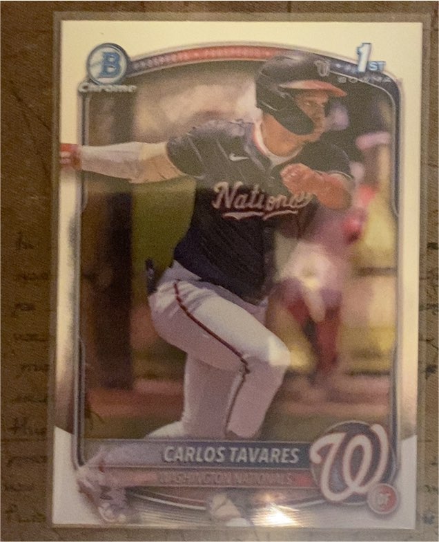 2025 Bowman #BCP-28 Carlos Tavares Chrome Prospects Washington Nationals — front