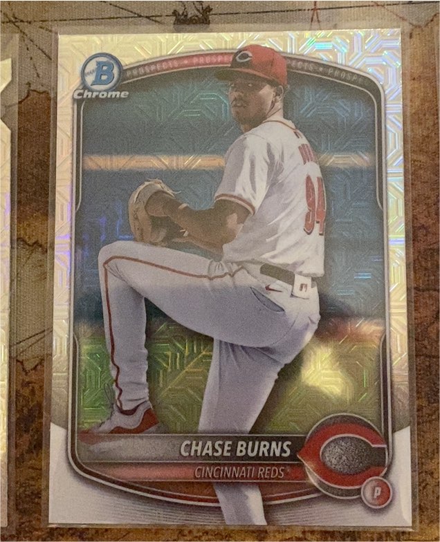 2025 Bowman Chrome #BCP-122 Chase Burns — front