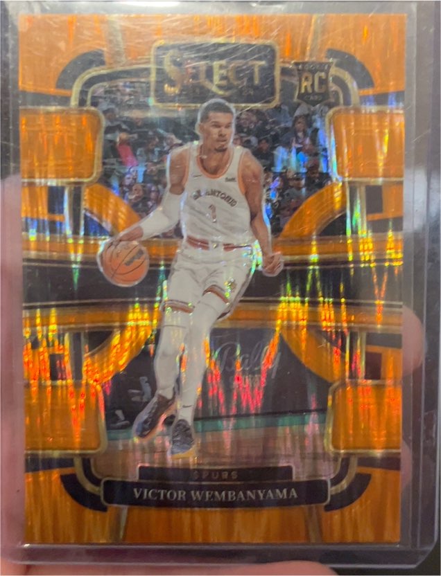2023-24 Panini Select Concourse Orange Flash Prizm #87 Victor Wembanyama Rookie — front