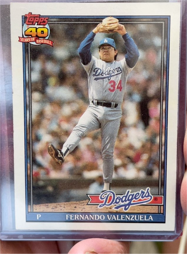 1991 Topps #80 Fernando Valenzuela — front