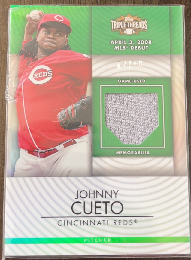 2012 Topps Triple Threads Unity Relics Sepia #UR178 Johnny Cueto — front