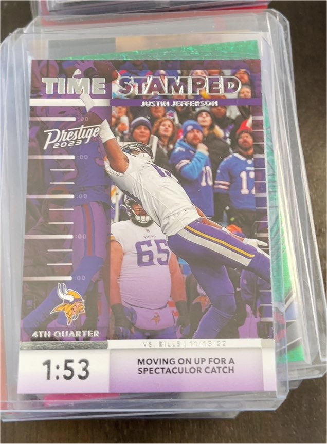 2023 Panini Prestige #TS-6 Justin Jefferson Time Stamped — front