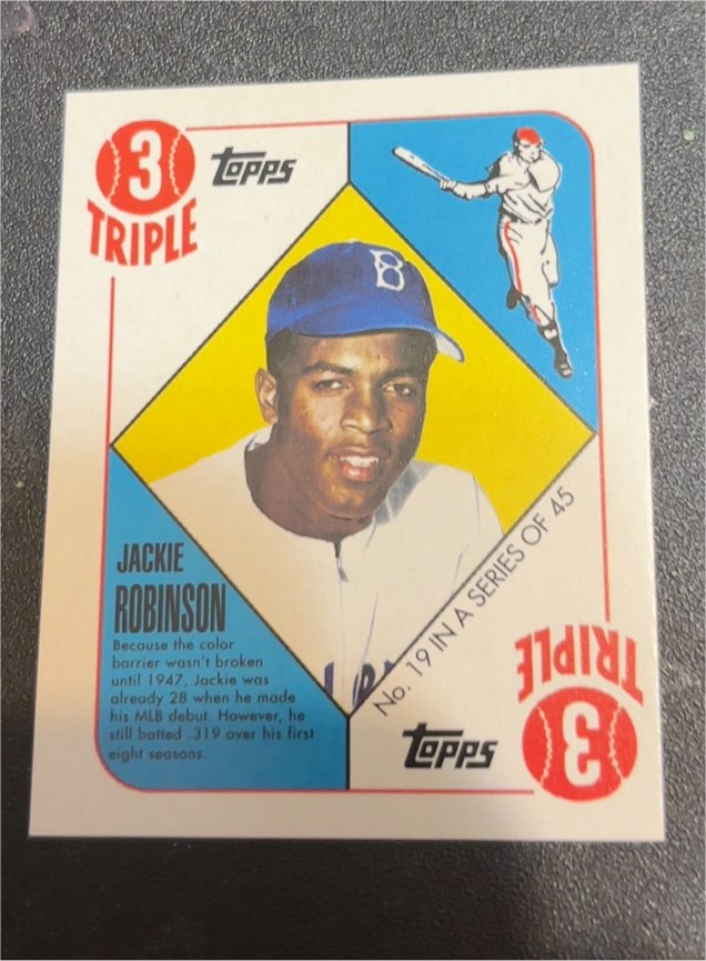 2010 Topps Mini Triple #19 Jackie Robinson — front