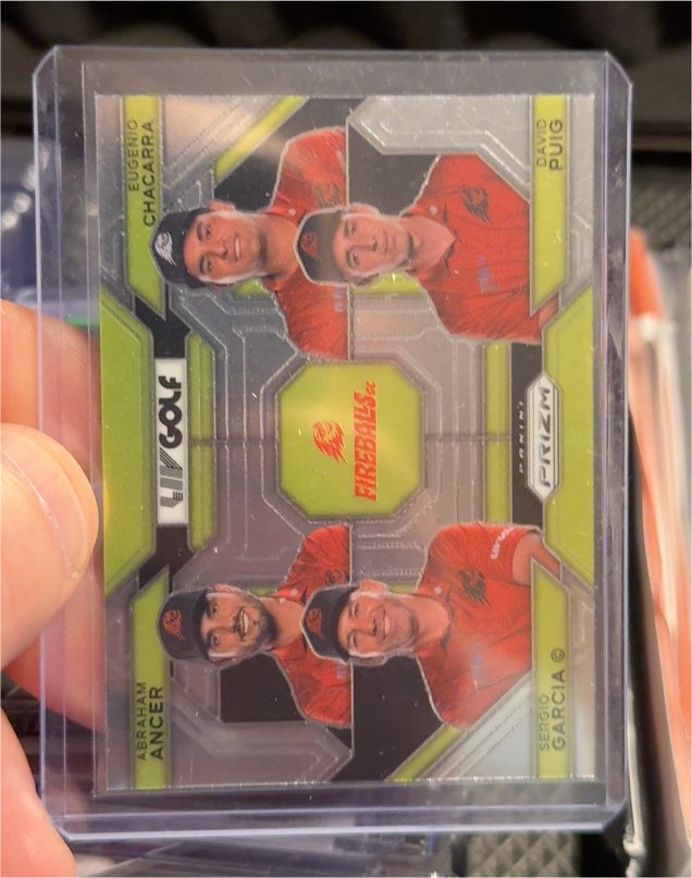 2024 Panini Prizm LIV Golf #59 Fireballs GC Abraham Ancer, Eugenio Chacarra, Sergio Garcia, David Puig — front