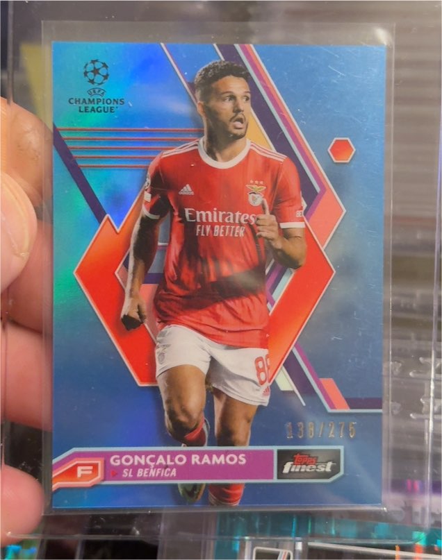 2022-23 Topps Finest UEFA Club Competitions #138 Gonçalo Ramos Sky Blue — front