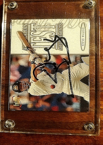 1996 Futera Cricket Card Test Achievements Steve Waugh — front