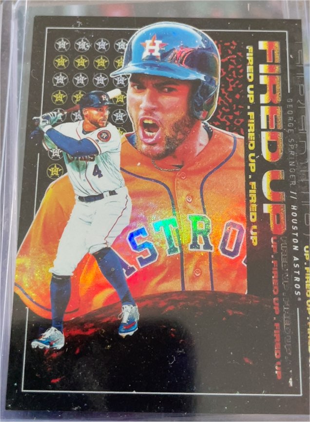 2019 Topps Fire #FIU-9 George Springer Fired Up — front