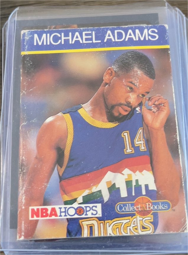 1990 NBA Hoops Collect-A-Books #25 Michael Adams — front