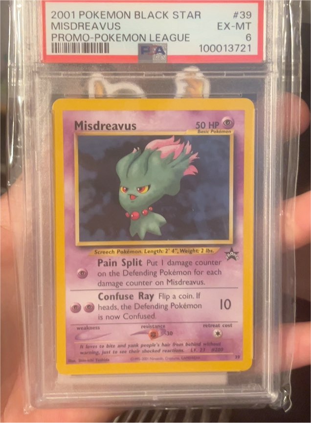 2001 Pokemon Black Star Promo #39 Misdreavus — front