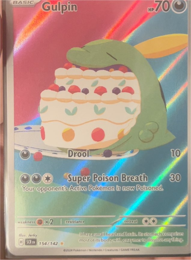 2024 Pokémon SV07: Stellar Crown #154/142 Gulpin Illustration Rare — front