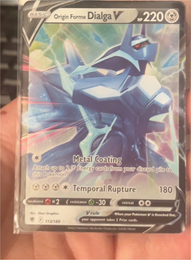 2022 Pokémon Sword & Shield Astral Radiance #113 Origin Forme Dialga V — front