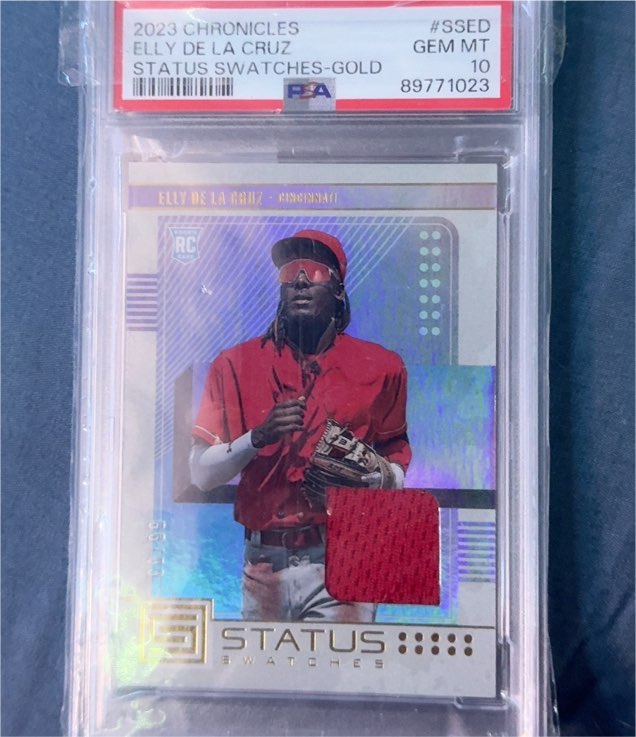 2023 Panini Chronicles Status Swatches #SS-ED Elly De La Cruz — front