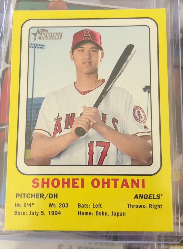 2018 Topps Heritage #69CC-SO Shohei Ohtani — front