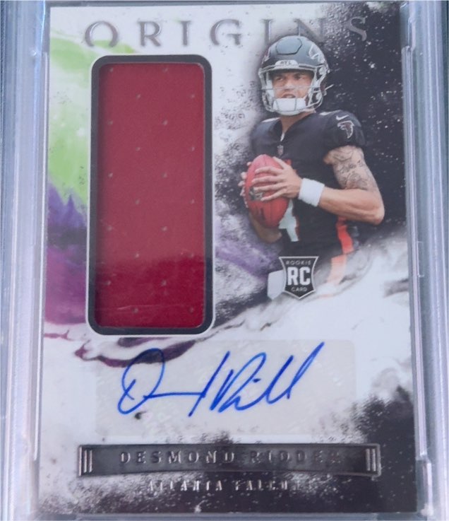 2022 Panini Origins Rookie Jumbo Jersey Patch Auto #RPA Desmond Ridder — front