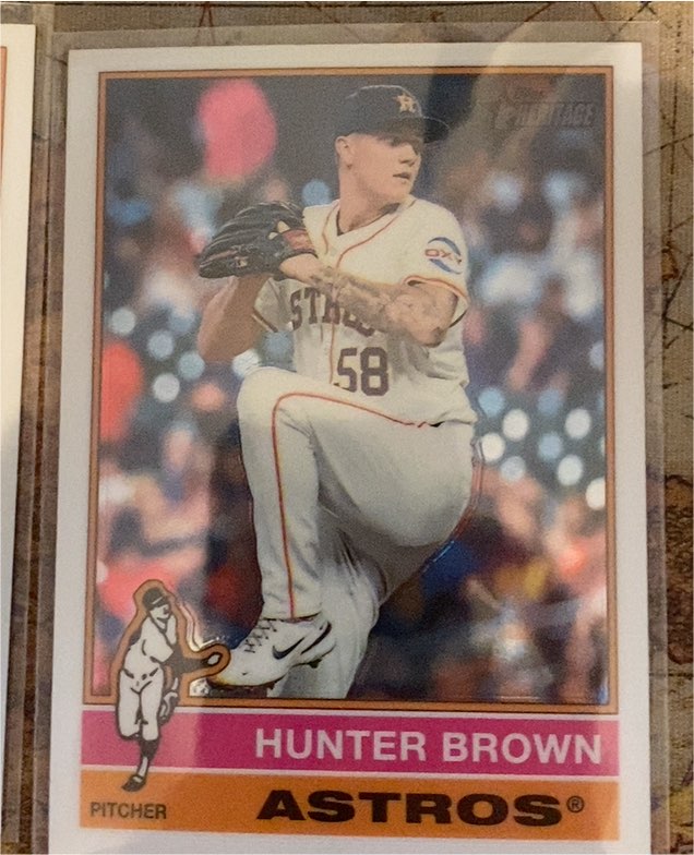 2025 Topps Heritage #428 Hunter Brown — front