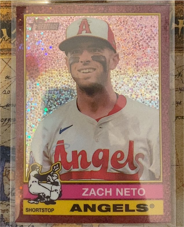 2025 Topps Heritage Chrome #396 Zach Neto — front