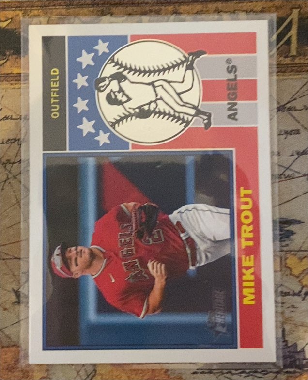 2025 Topps Heritage 1976 Player Icons #76PI-12 Mike Trout — front