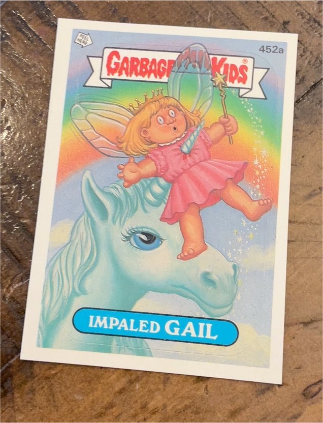 1987 Topps Garbage Pail Kids #452a Impaled Gail — front