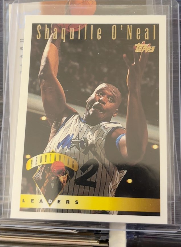 1995-96 Topps #13 Shaquille O'Neal Rebounding Leaders — front
