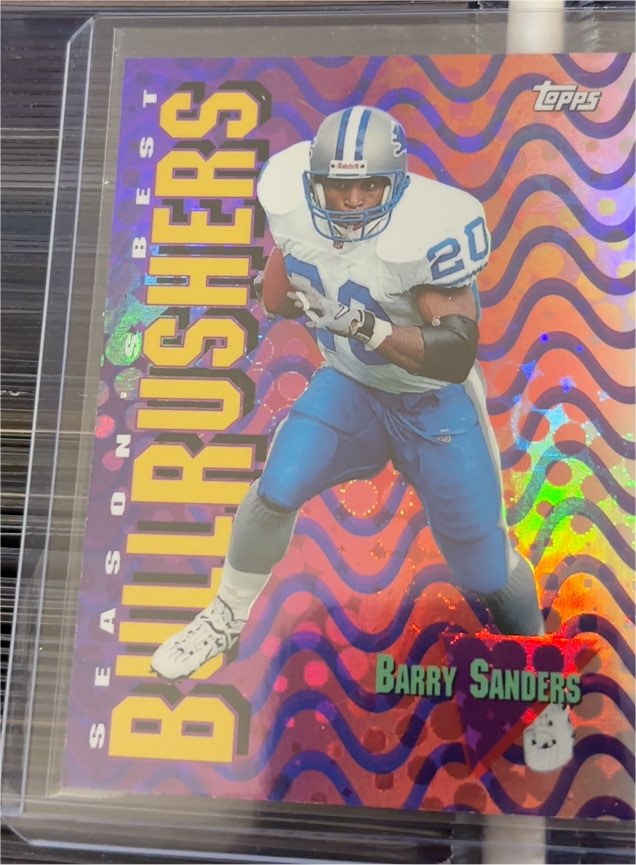 1999 Topps #SB4 Barry Sanders Season's Best Bullrushers — front