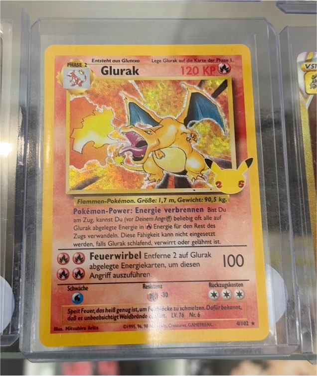 1999 Pokémon #4 Glurak (Charizard) — front