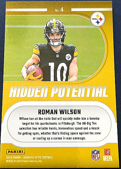 2024 Panini Donruss Optic #4 Roman Wilson Hidden Potential — front