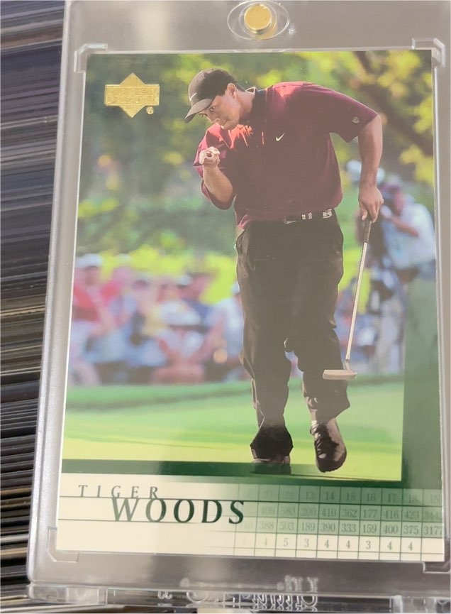 2001 Upper Deck Golf #1 Tiger Woods Rookie Card — front