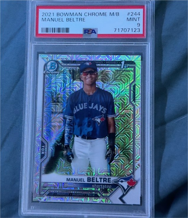 2021 Bowman Chrome #244 Manuel Beltre — front