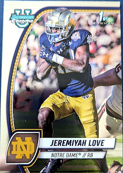 2024 Bowman University Chrome #100 Jeremiyah Love — front